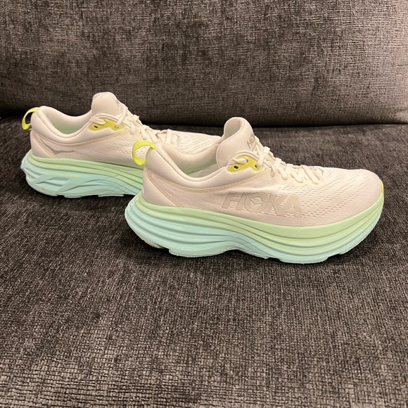 Hoka One One Women's Cream and Mint Athletic Shoes - Picture 3 of 8